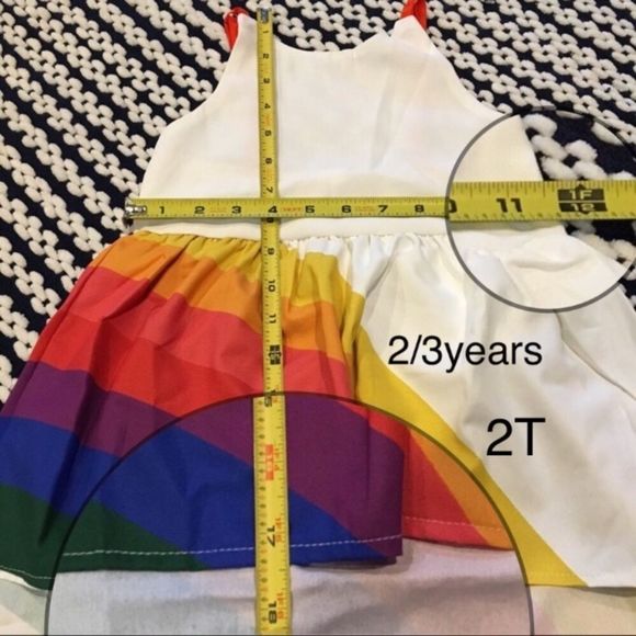 Rainbow Stripe Hi-Low Spring Summer Sundress 12m-5Yr - Picture 7 of 8